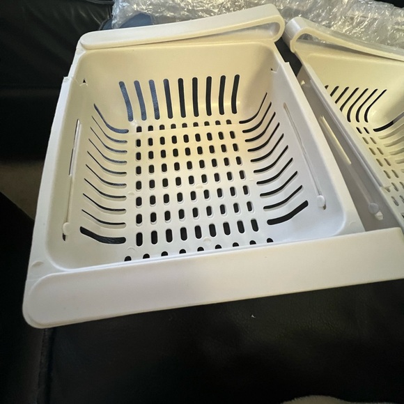 Stackable White Storage Baskets - Picture 2 of 4
